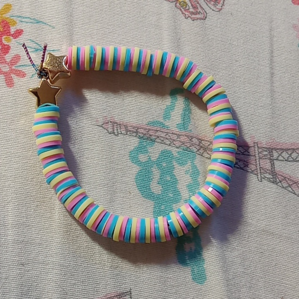 Pansexual Clay Bead Bracelet